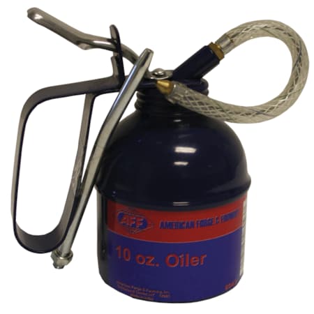 American Forge & Foundry Lubrication Oil Can, 10 oz, Lever Grip, Straight and Flexible 4 in Spouts 8043